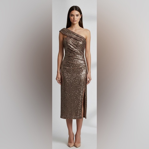 Jonathan Simkhai Jay Hammered SequinMidi Dress Size S